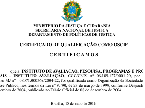 Certificado de Qualificação do IA - OSCIP 